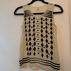 Madewell tank- creme/black Sz XS